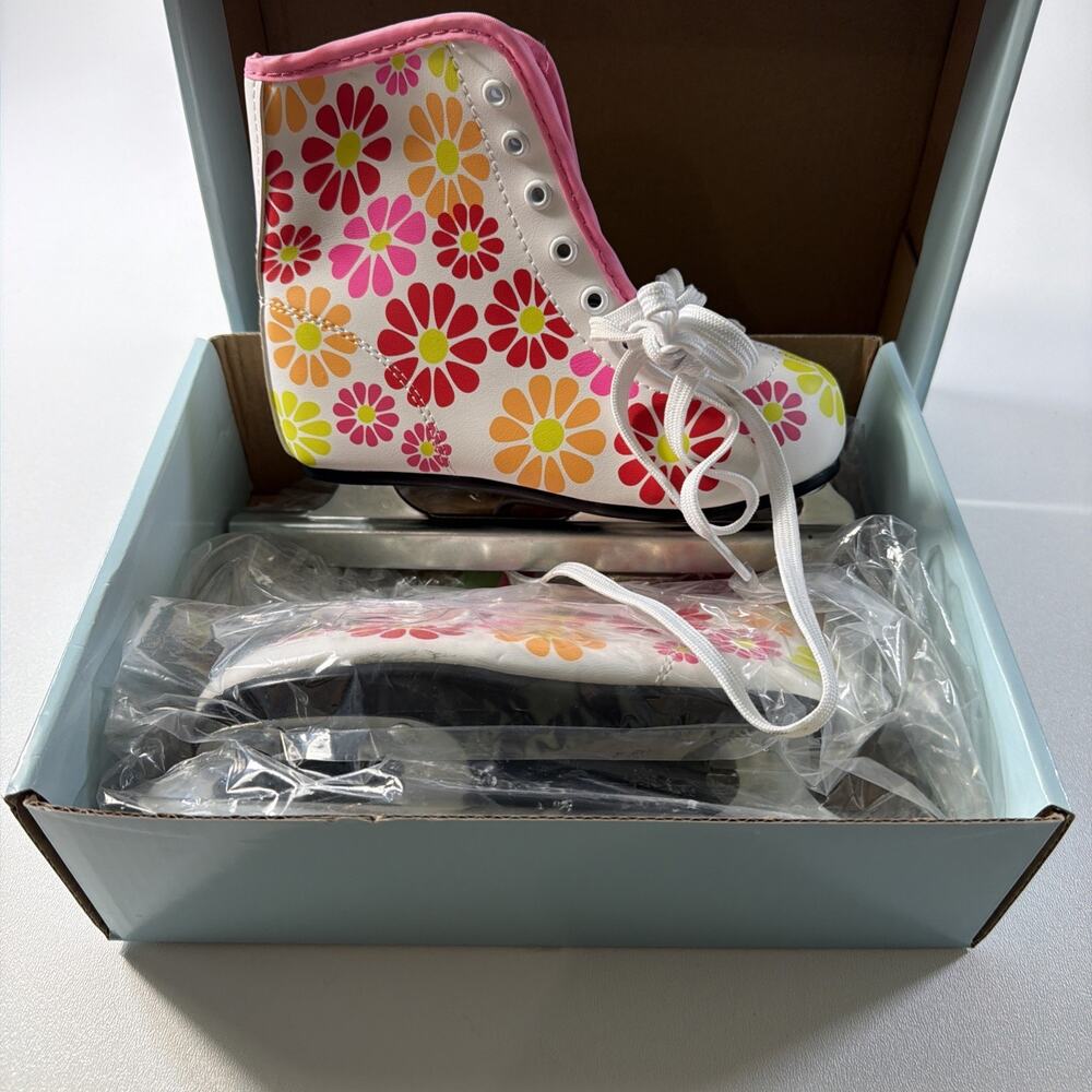 Sz 12 AMERICAN Flower Power Beginner Ice Skate DBL Runner Style 00201500 Girls